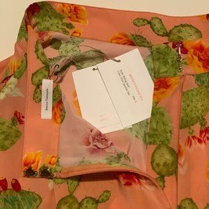 NWT Beatrice Valenzuela Riding Skirt, pink opuntia print  100% silk, never worn